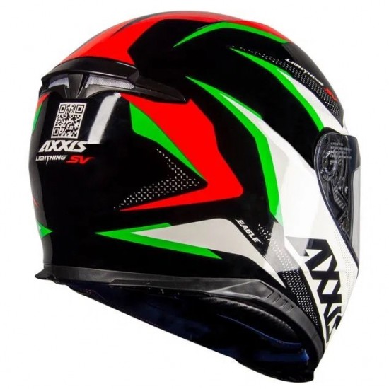 CAPACETE AXXIS EAGLE SV LIGHTNING PRETO/VERMELHO/VERDE (VISEIRA